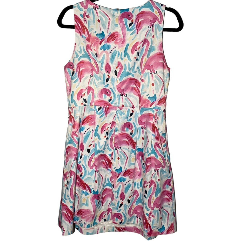 Jade Melody Tam‎ Women's Medium Pink Flamingo Tropical Fit and Flare Dress - Picture 4 of 9
